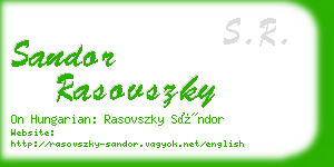sandor rasovszky business card